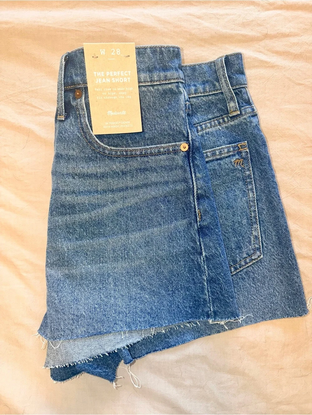 Madewell Classic High-Rise Blue Denim Shorts